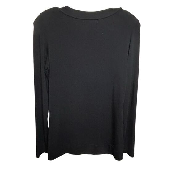 Calvin Klein Knit Top Womens Size S Black Stretch Scoop Neck Studs Whimsigoth - Picture 4 of 9